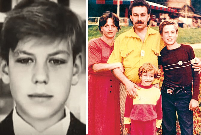 Дмитрий Дюжев в детстве с родителями и сестрой