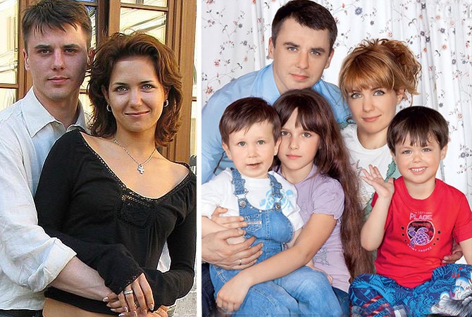 Екатерина Климова и Игорь Петренко. На фото справа с сыновьями и дочкой актрисы от первого брака