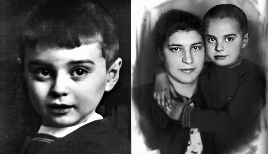 Вениамин Смехов в детстве и с матерью