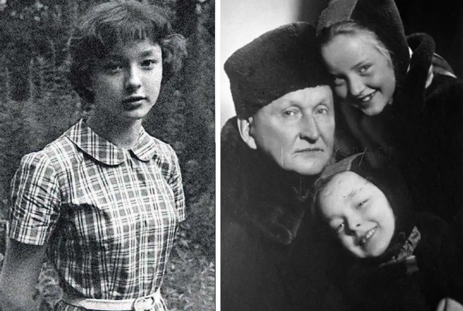 Анастасия Вертинская в юности. Справа с отцом Александром вертинским и старшей сестрой Марианной