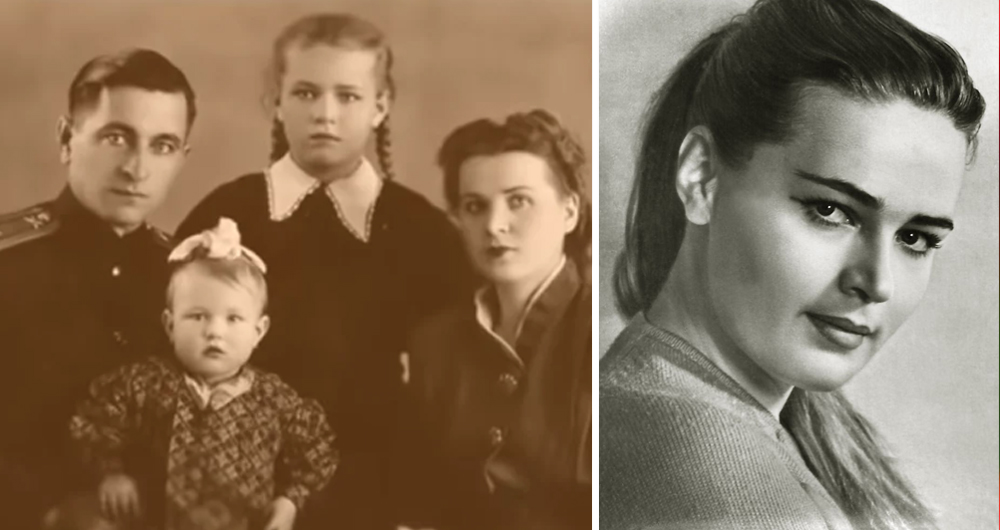 Людмила Чурсина. Слева с родителями и младшей сестрой
